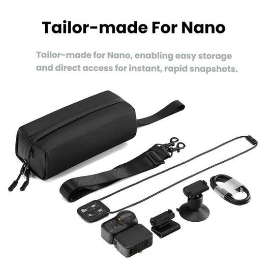 Bolsa de transporte y almacenamiento para cámara y accesorios Osmo Nano, bandolera portátil (negra) para DJI Osmo — imagen 2