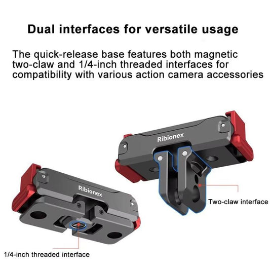 Adaptador de liberación rápida magnético de doble cara Ribionex para DJI Osmo Action 6 (negro) — imagen 2