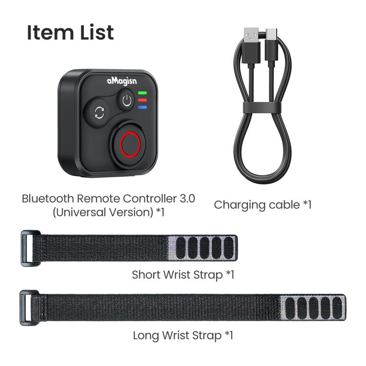 Control remoto Bluetooth 3.0 de aMagisn, versión Universal para Insta360, GoPro Hero, teléfonos inteligentes Android/iOS,, A…