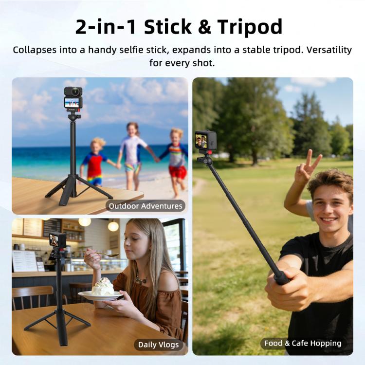 Trípode de liberación Extensión de rápida giratoria Flymile para palo selfie para DJI Osmo 360 (para Action 3 / 4 / 5Pro / O…