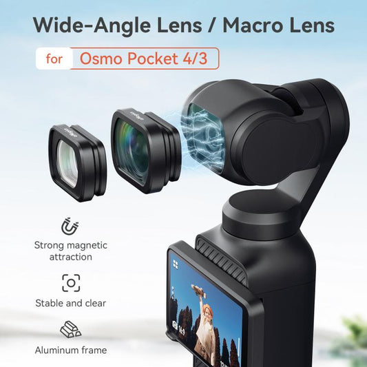 Lente macro aMagisn 10X, filtro de lente de cristal óptico magnético con marco de aleación de aluminio para DJI Osmo Pocket……