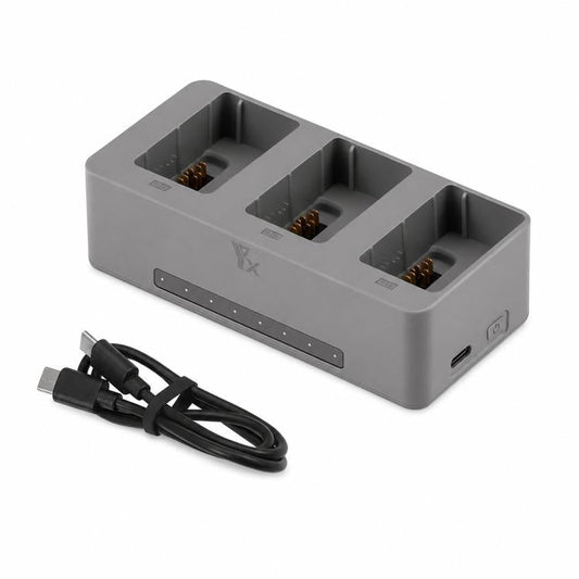 Batería Cargador paralelo YX PD de 100 W, concentrador de carga rápida de 3 vías con modo de almacenamiento de para DJI Avat…