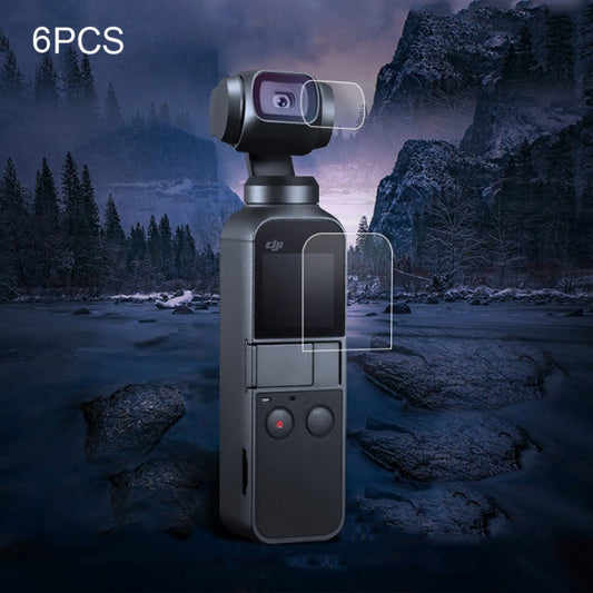 Lente de 6 Protector de piezas + película de vidrio templado de pantalla para DJI Osmo Pocket