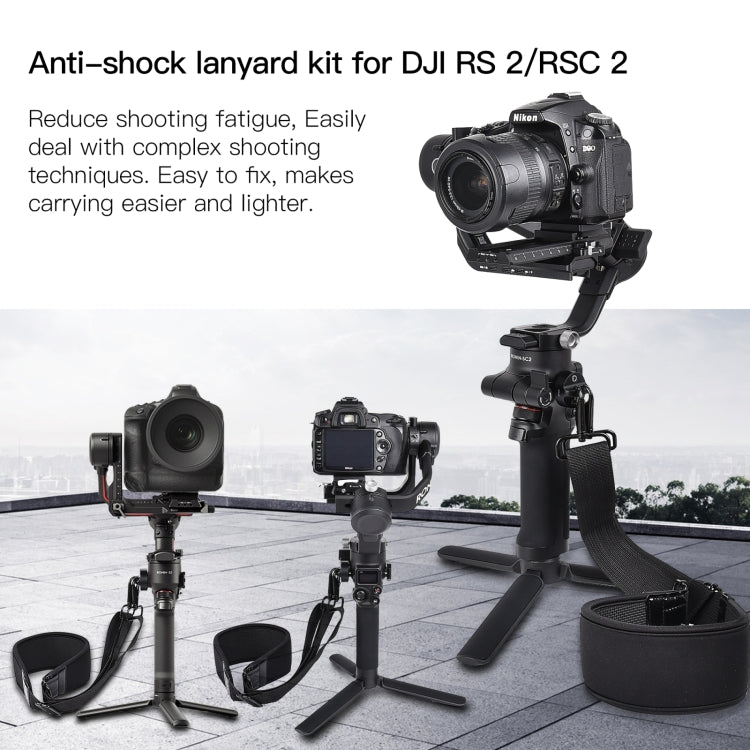 Correa STARTRC Engrosamiento Alivio del estrés para el cuello Cordón Hebilla de cuerda para colgar para DJI RSC 2 (Negro) —…