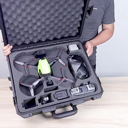 Estuche FPV Aleación de aluminio a prueba de explosiones, caja de almacenamiento portátil, caja de viaje, bolsa, sin desmont…