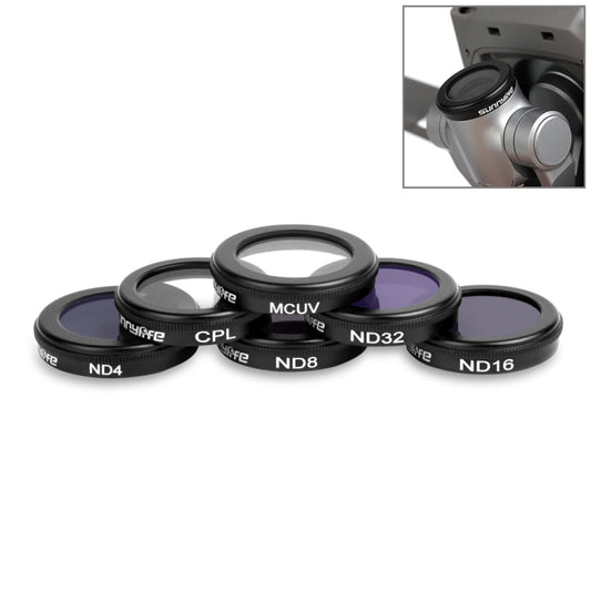 Kit de filtro de lente Sunnylife 6 en 1 HD MCUV + CPL + ND4 + ND8 + ND16 + ND32 para DJI Mavic 2