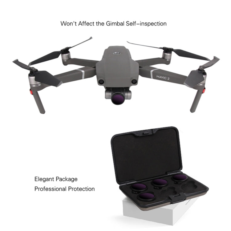 Filtro de lente Sunnylife M2Z-FI288 ND8-PL + ND16-PL + ND32-PL + ND64-PL ND-PL para DJI Mavic 2 — imagen 4