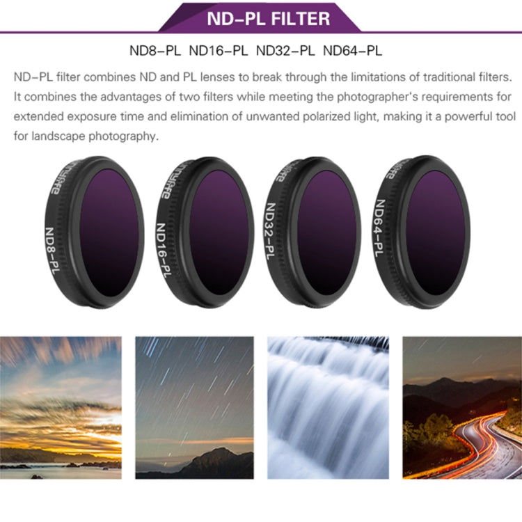 Filtro de lente Sunnylife M2Z-FI288 ND8-PL + ND16-PL + ND32-PL + ND64-PL ND-PL para DJI Mavic 2 — imagen 10