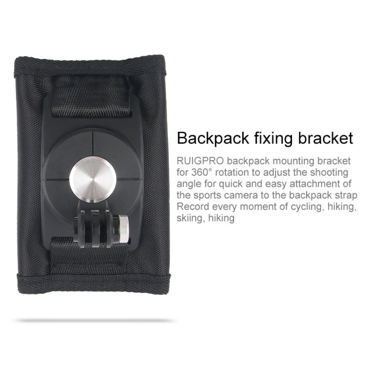 Soporte de mochila de hombro con correa de liberación rápida giratoria de 360 grados para GoPro Hero12 Black / Hero11/10/9/8…