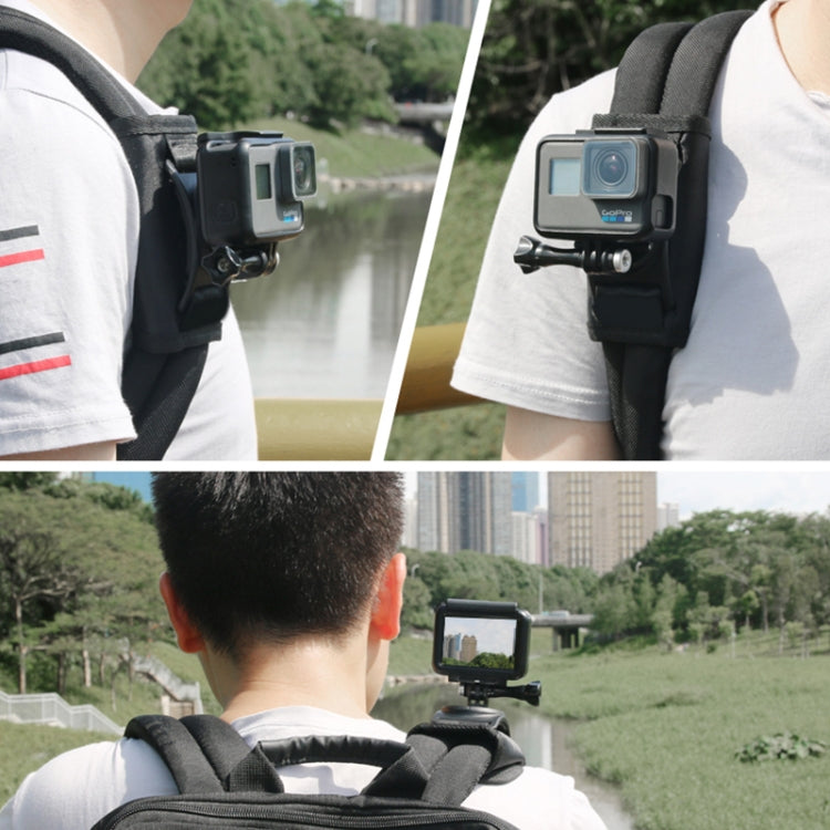 Soporte de mochila de hombro con correa de liberación rápida giratoria de 360 grados para GoPro Hero12 Black / Hero11/10/9/8…