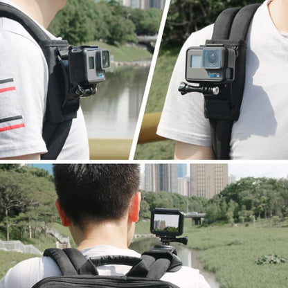 Soporte de mochila de hombro con correa de liberación rápida giratoria de 360 grados para GoPro Hero12 Black / Hero11/10/9/8…