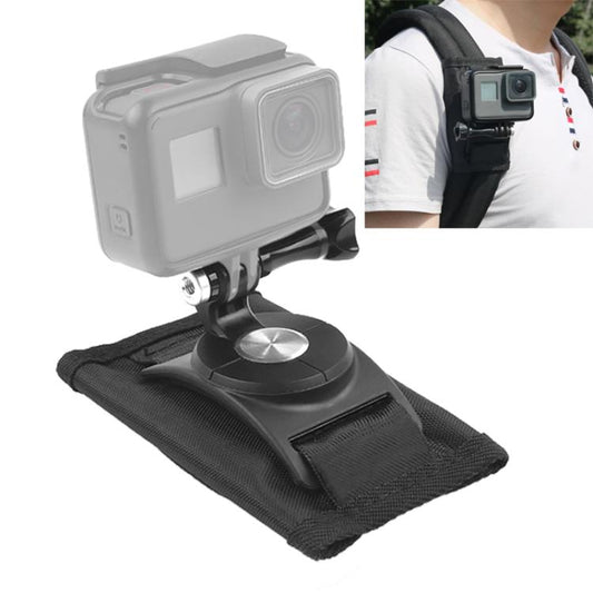 Soporte de mochila de hombro con correa de liberación rápida giratoria de 360 grados para GoPro Hero12 Black / Hero11/10/9/8…