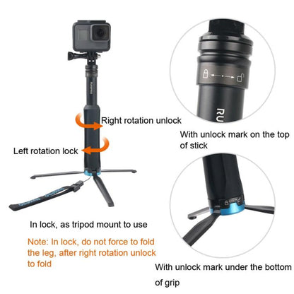 Soporte para trípode plegable portátil Selfie Monopod Stick para GoPro Hero12 Black / Hero11 /10/9/8/7/6/5, Insta360 Ace / A…