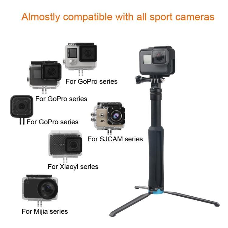 Soporte para trípode plegable portátil Selfie Monopod Stick para GoPro Hero12 Black / Hero11 /10/9/8/7/6/5, Insta360 Ace / A…