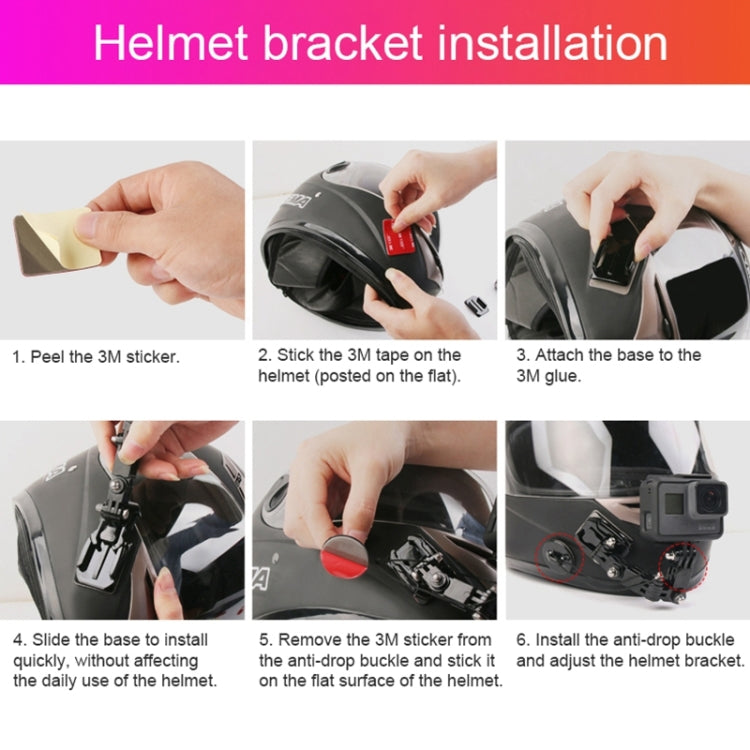 Juego de montaje fijo de brazo de articulaciones múltiples adhesivo para casco de ciclismo con montaje de hebilla de gancho……