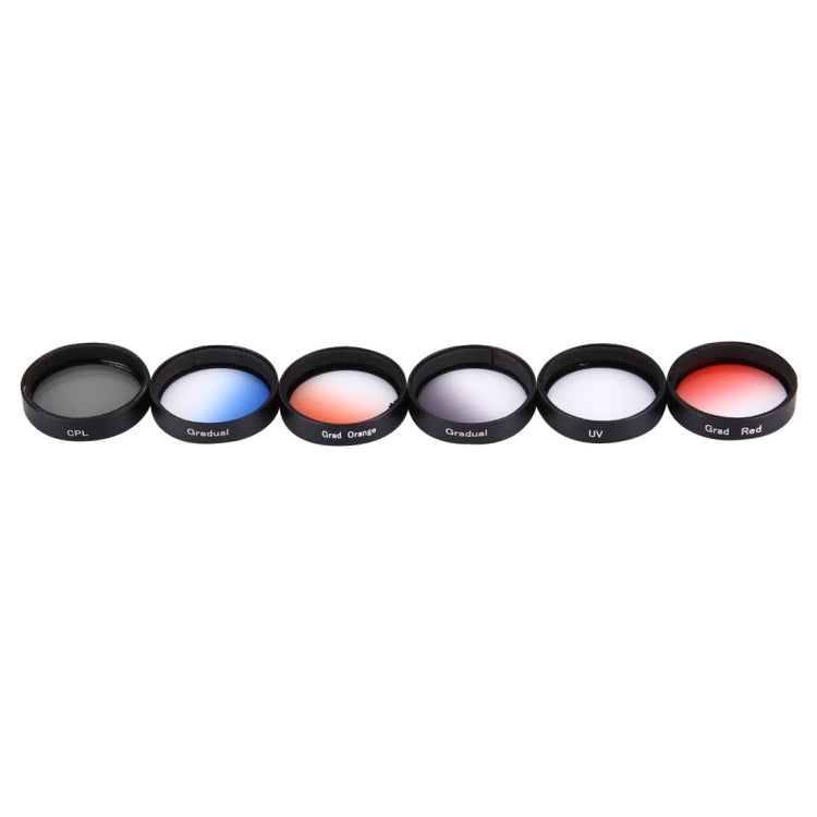 Filtro de lente JUNESTAR profesional 6 en 1 de 34 mm (CPL + UV + Gradual Red + Gradual Orange + Gradual Blue + Gradual Grey)…