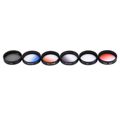 Filtro de lente JUNESTAR profesional 6 en 1 de 34 mm (CPL + UV + Gradual Red + Gradual Orange + Gradual Blue + Gradual Grey)…