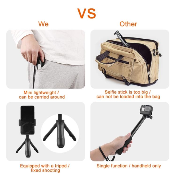 Trípode Mini fijo multifuncional GP446 para GoPro Hero12 Black / Hero11 /10/9/8/7/6/5, Insta360 Ace / Ace Pro, y otras cámar…