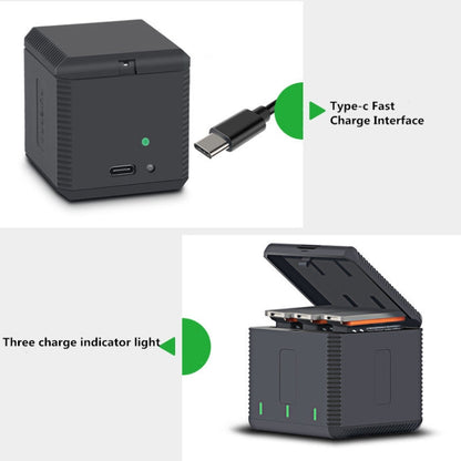 Carcasa de baterías RUIGPRO Caja de cargador de triples USB con luz indicadora LED para DJI Osmo Action — imagen 7