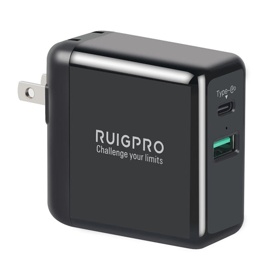 RUIGPRO 5V 3A QC 3.0 + PD Adaptador de corriente de cargador rápido, enchufe de EE. UU para DJI Osmo Action