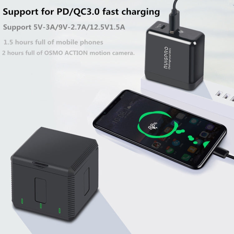 RUIGPRO 5V 3A QC 3.0 + PD Adaptador de corriente de cargador rápido, enchufe de EE. UU para DJI Osmo Action — imagen 5
