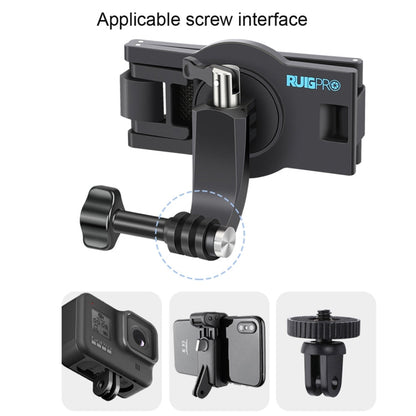 Soporte de mochila de hombro RUIGPRO con correa de liberación rápida giratoria de 360 grados para GoPro Hero12 Black / Hero1…