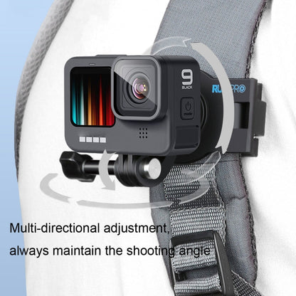Soporte de mochila de hombro RUIGPRO con correa de liberación rápida giratoria de 360 grados para GoPro Hero12 Black / Hero1…