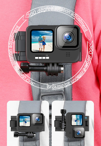 Soporte de mochila de hombro RUIGPRO con correa de liberación rápida giratoria de 360 grados para GoPro Hero12 Black / Hero1…