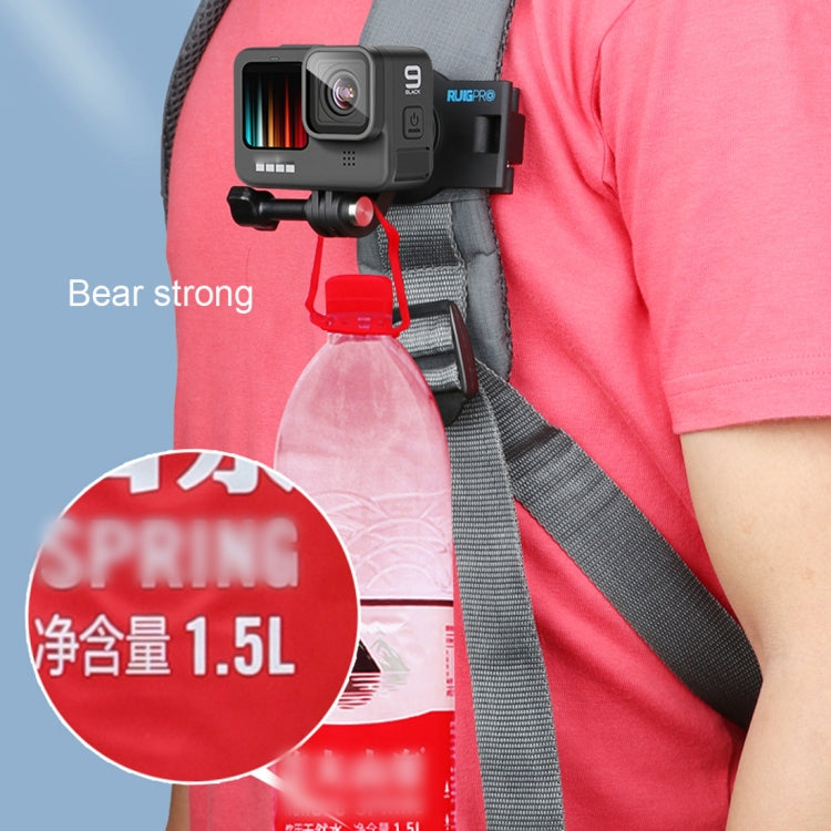 Soporte de mochila de hombro RUIGPRO con correa de liberación rápida giratoria de 360 grados para GoPro Hero12 Black / Hero1…