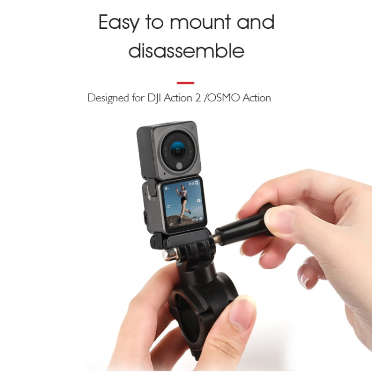 Soporte de montaje fijo para manillar de bicicleta actualizado STARTRC para DJI Osmo Action (negro) — imagen 8