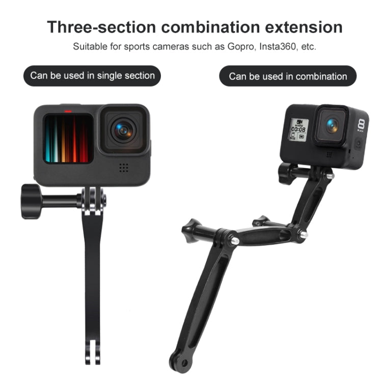 Extensor de agarre de brazo de extensión de aluminio para GoPro Hero 12 Black / Hero11 /10/9/8/7/6/5, Insta360 Ace / Ace Pro…