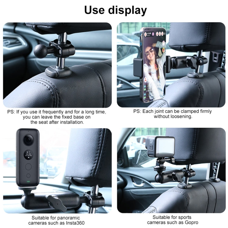 Soporte de montaje fijo para manillar del asiento delantero del automóvil con cabezal esférico de 25 mm con adaptador para t…