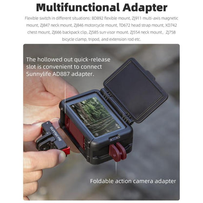 Estuche Pro / 4 / 3 Sunnylife protector Marco Adaptador de montaje Carcasa de parasol para DJI Osmo Action 5 (Negro) — image…