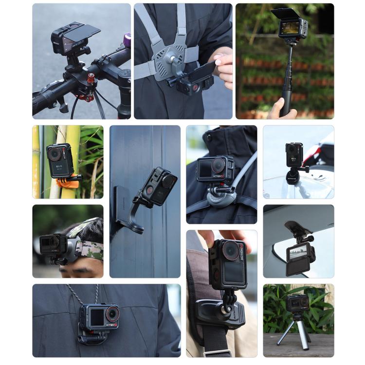 Estuche Pro / 4 / 3 Sunnylife protector Marco Adaptador de montaje Carcasa de parasol para DJI Osmo Action 5 (Negro) — image…