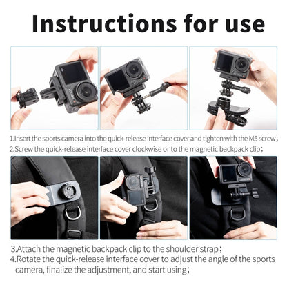 Soporte de succión STARTRC magnético con clip para mochila con rotación de 360 grados (negro) — imagen 7