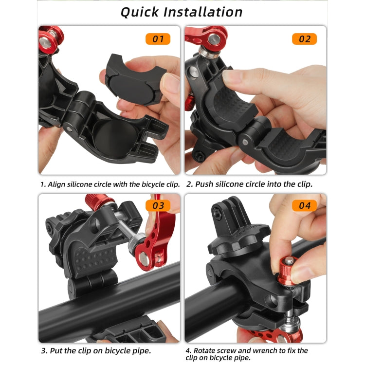 Clip de 19 Sunnylife Cámara deportiva Abrazadera Universal para bicicleta Rotación 360 -35 mm (negro) — imagen 11