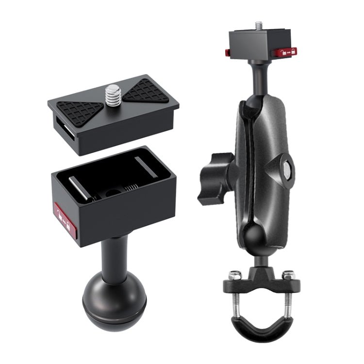 Base de liberación Adaptador de rápida de metal con rótula de 25 mm para GoPro, Insta360, y otras cámaras de acción (negro)