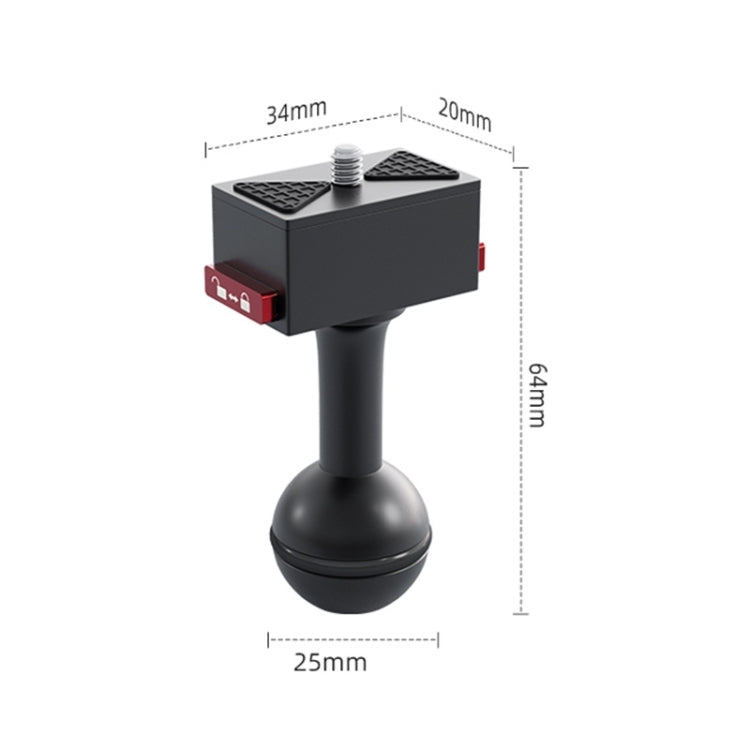 Base de liberación Adaptador de rápida de metal con rótula de 25 mm para GoPro, Insta360, y otras cámaras de acción (negro)…