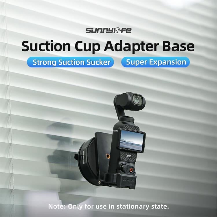 Base adaptadora de ventosa Universal Sunnylife con ventosa potente para cámara de acción para DJI Osmo 360 (negra) — imagen 3