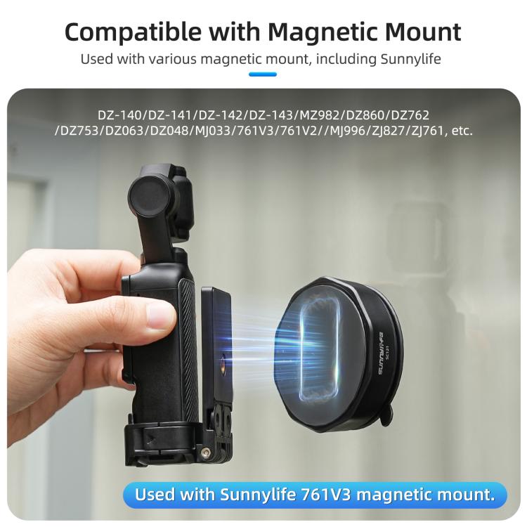 Base adaptadora de ventosa Universal Sunnylife con ventosa potente para cámara de acción para DJI Osmo 360 (negra) — imagen 7