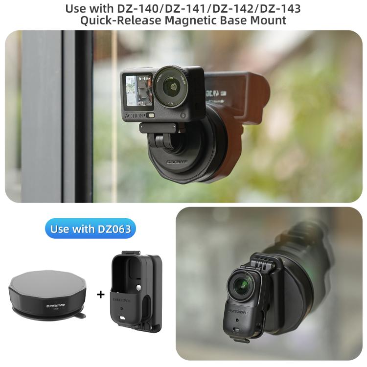Base adaptadora de ventosa Universal Sunnylife con ventosa potente para cámara de acción para DJI Osmo 360 (negra) — imagen 9