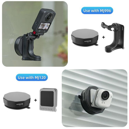 Base adaptadora de ventosa Universal Sunnylife con ventosa potente para cámara de acción para DJI Osmo 360 (negra) — imagen…