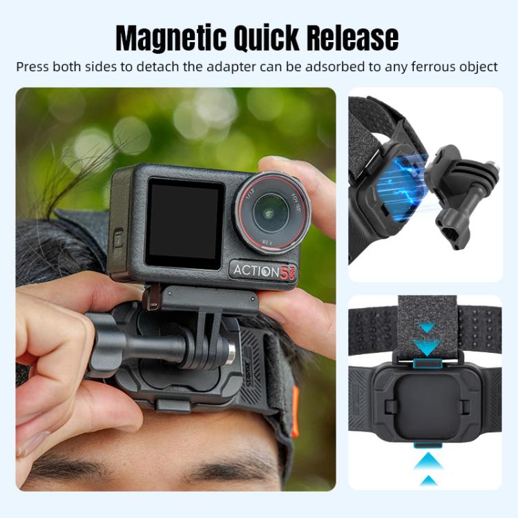 Correa para la cabeza ajustable STARTRC, magnética, ecológica, para Vlog POV, compatible con GoPro, Insta360, y otras cámara…