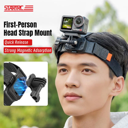Correa para la cabeza ajustable STARTRC, magnética, ecológica, para Vlog POV, compatible con GoPro, Insta360, y otras cámara…
