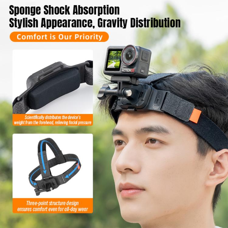 Correa para la cabeza ajustable STARTRC, magnética, ecológica, para Vlog POV, compatible con GoPro, Insta360, y otras cámara…