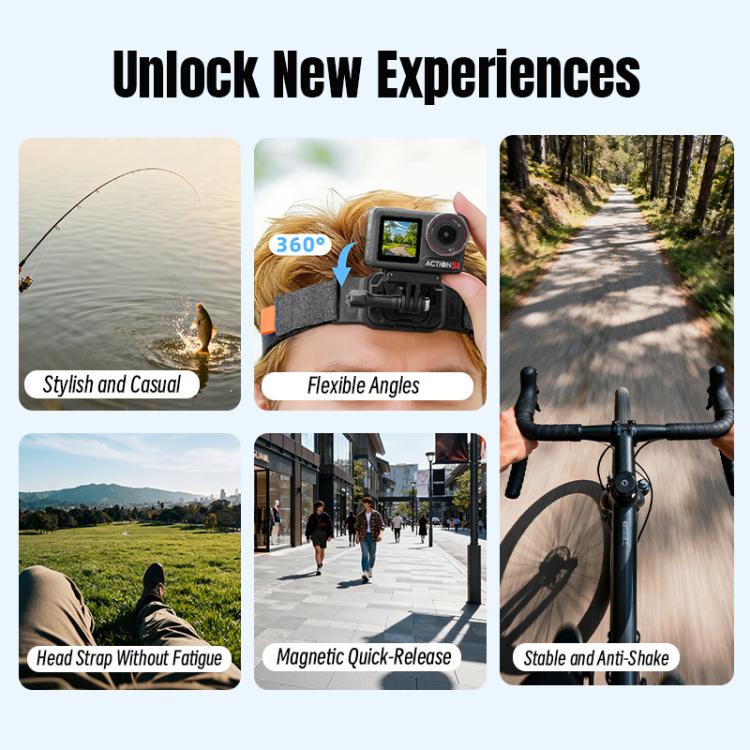 Correa para la cabeza ajustable STARTRC, magnética, ecológica, para Vlog POV, compatible con GoPro, Insta360, y otras cámara…