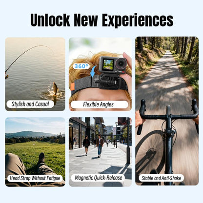 Correa para la cabeza ajustable STARTRC, magnética, ecológica, para Vlog POV, compatible con GoPro, Insta360, y otras cámara…