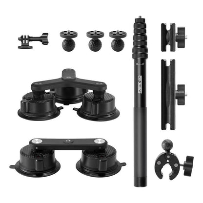 Soporte de ventosa de dos STARTRC - patas y tres patas para auto con palo de selfie (negro) — imagen 2