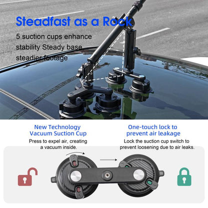 Soporte de ventosa de dos STARTRC - patas y tres patas para auto con palo de selfie (negro) — imagen 8