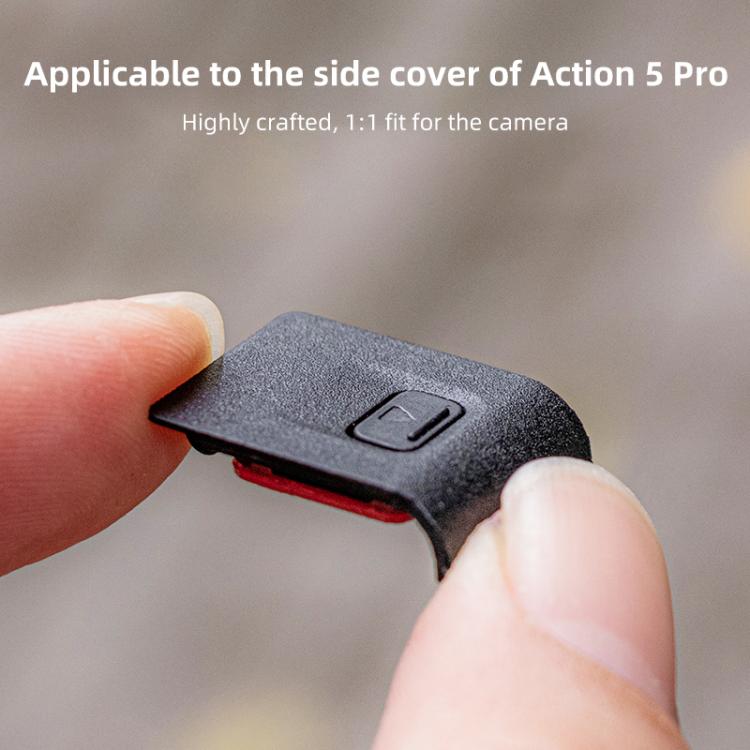Tapa lateral del puerto de datos para DJI Osmo Action 5 (negra) — imagen 4
